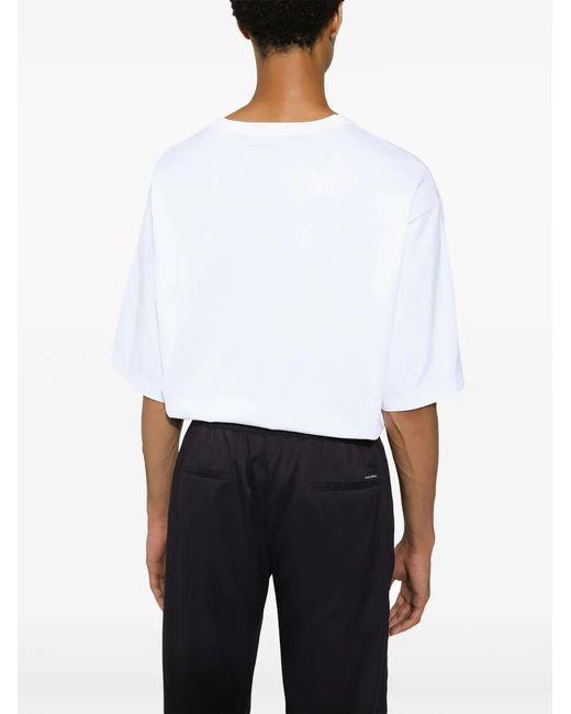 Dolce & Gabbana White Printed Cotton T Shirt for men
