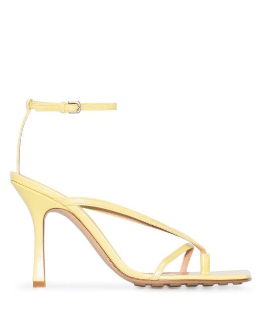 bottega veneta women's square toe strappy high heel sandals