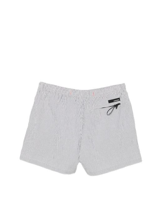 Rrd White Striped Drawstring Shorts for men