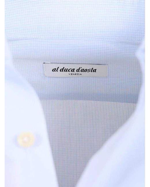 Al Duca D'aosta White Gingham-Check Shirt for men