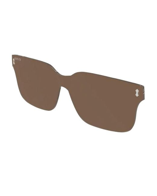 Gucci Brown Tortoiseshell-Effect Rectangle-Frame Glasses