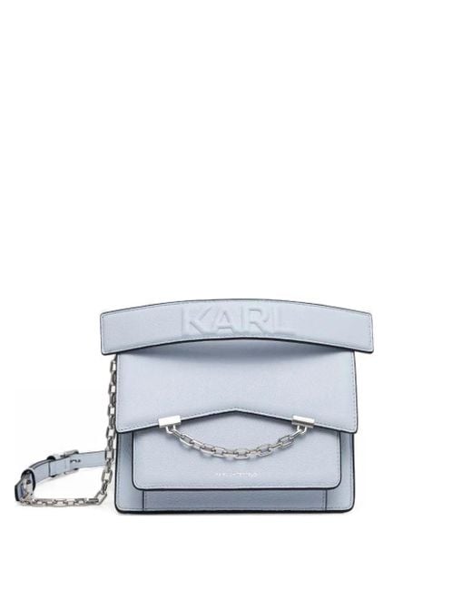 Karl Lagerfeld White K/Seven Chain-Detail Cross Body Bag