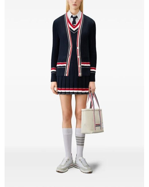 Thom Browne Blue Striped Cable Mini Dress
