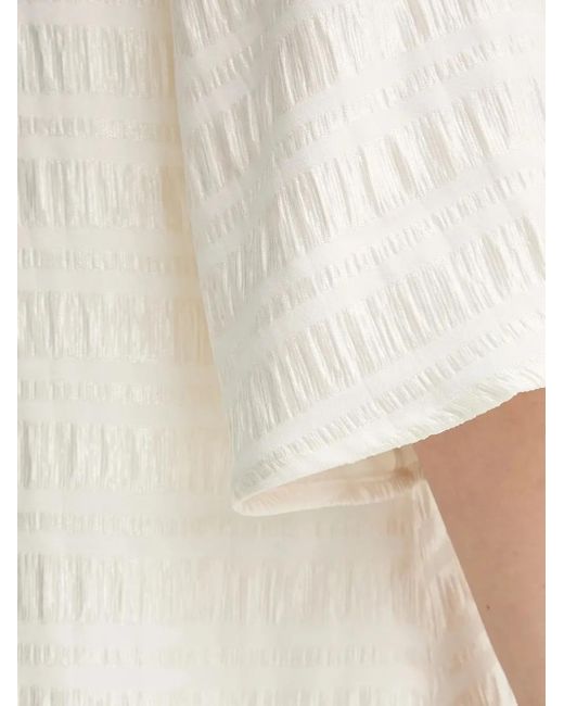 Bruuns Bazaar White Textured V-Neck Mini Dress