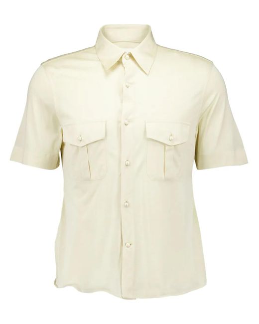 Givenchy Natural Short-Sleeve Silk Shirt for men