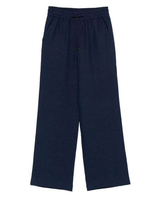 Le Tricot Perugia Blue Linen Trousers
