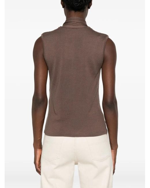 Lemaire Brown Sleeveless Top
