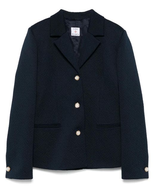 Casablanca Pak Met Enkele Rij Knopen En Monogram-Jacquard in het Blue