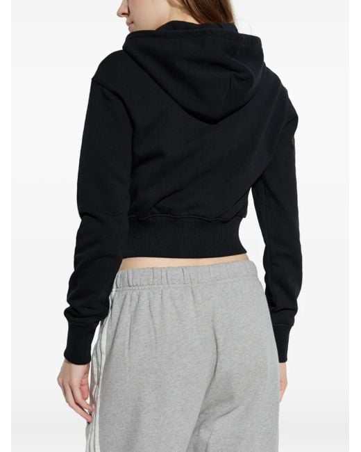 Versace Jeans Couture Black Logo-Patch Hoodie