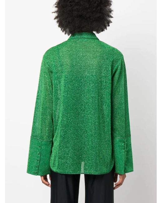 Oseree Lumière Blouse Met Knopen in het Green
