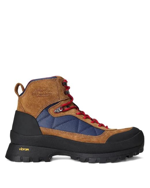 Polo Ralph Lauren Blue Quilted-Detail Lace-Up Boots for men