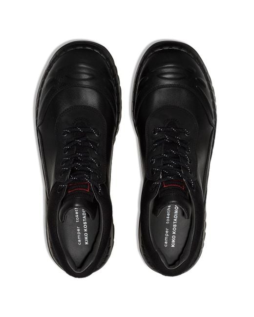 Camper X Kiko Kostadinov Panelled Leather Sneakers in Black for