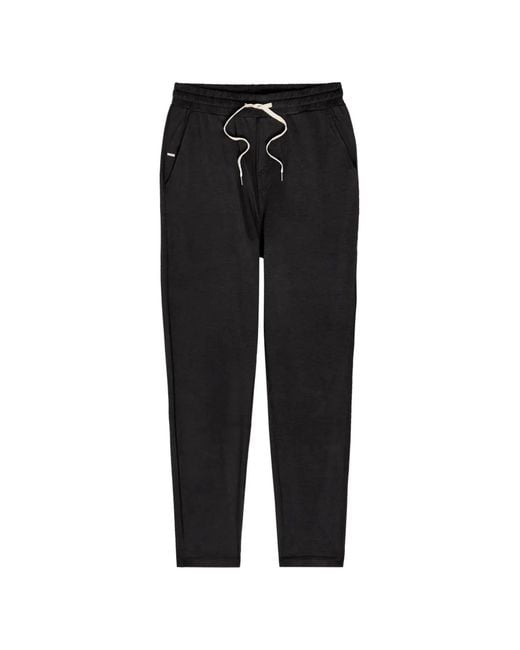 vuori Black Ponto Pant 30" Drawstring Marl Track Pants for men