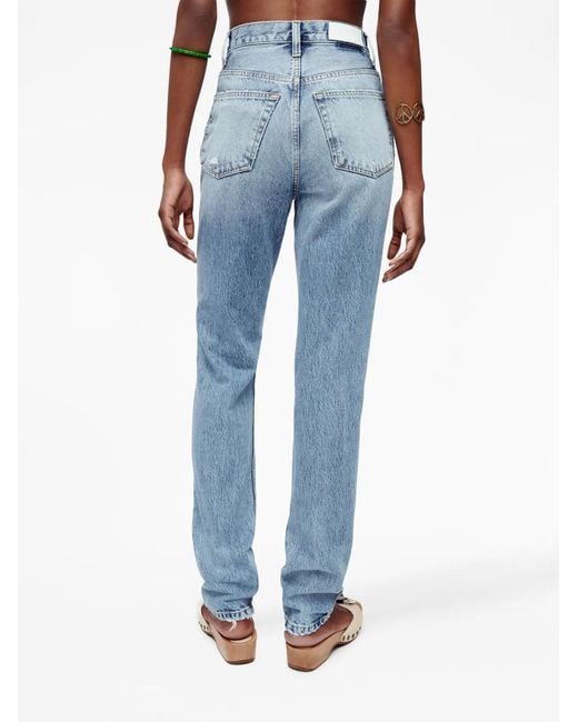 Re/done Blue Super High Drainpipe Jeans