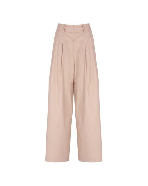 Peserico White Pleated Wide-Leg Trousers