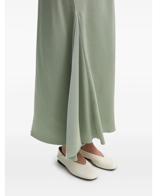 Sandro Ferrone アシンメトリーヘム サテンスカート Green