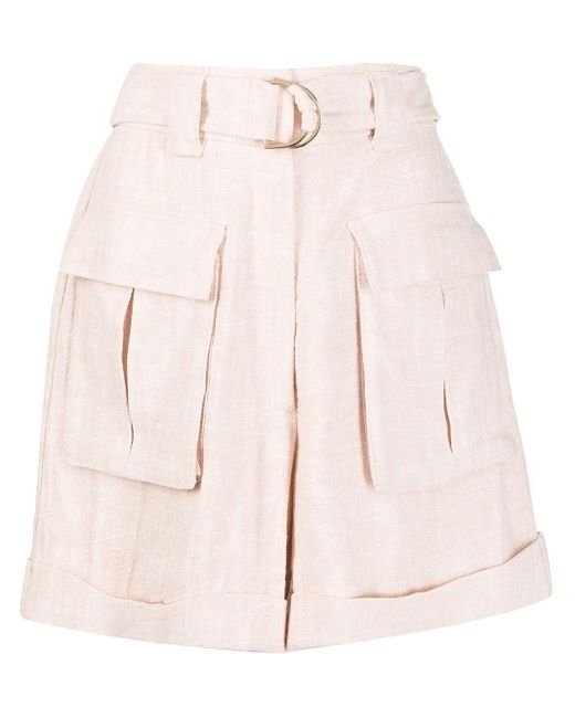Acler Pink Belted Cargo Shorts