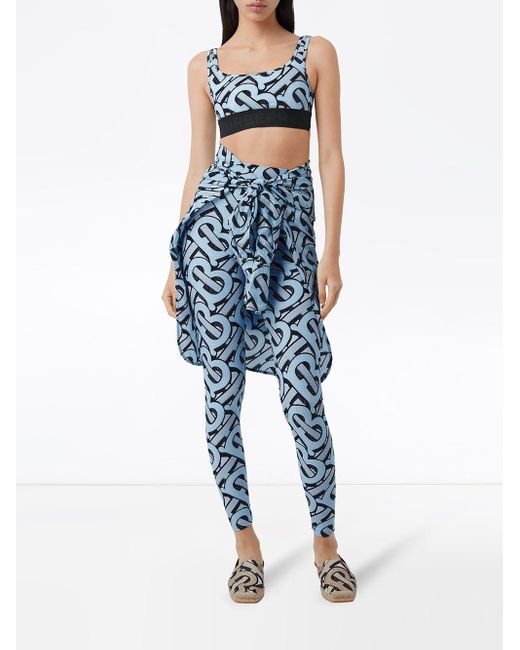 Tシャツ・カットソー BURBERRY Printed Stretch Nylon Leggings Burberry TB monogram patterned leggings - Brown - Women