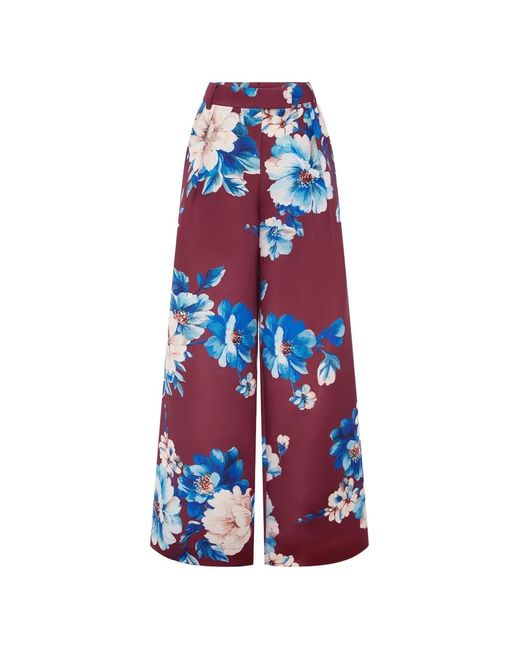 LEO LIN White Elisha Floral-Print Trousers