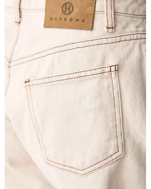 Haveone Natural Distressed Frayed Shorts