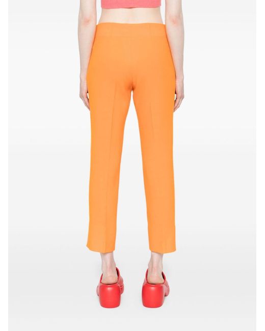 Patou Orange Wool Cropped Trousers