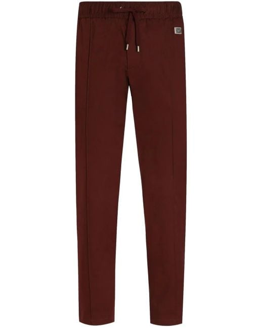 Dolce & Gabbana Red Drawstring Track Pants for men