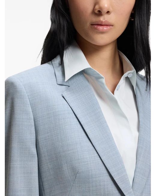 Boss Blue Melange Slim-Fit Blazer