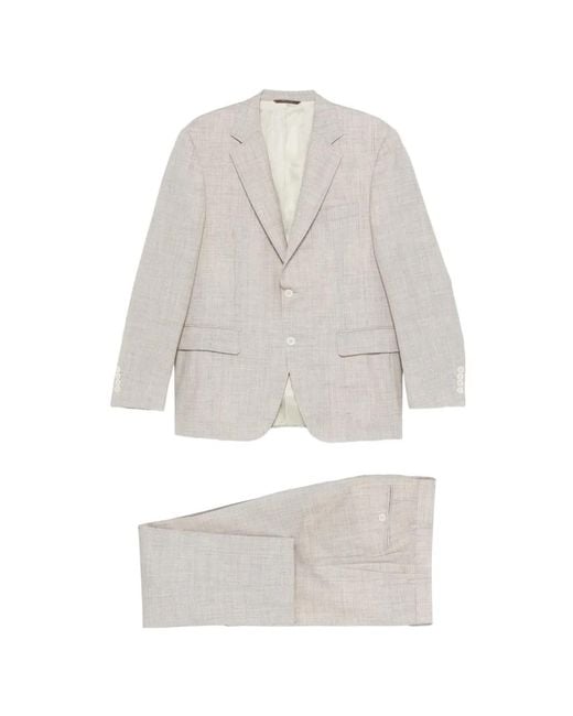 Canali White Notched-Lapel Suit for men