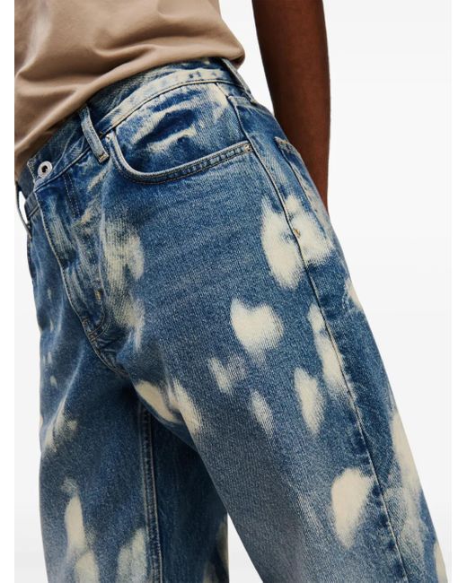 Karl Lagerfeld Blue Bleached Traight-Leg Jeans for men