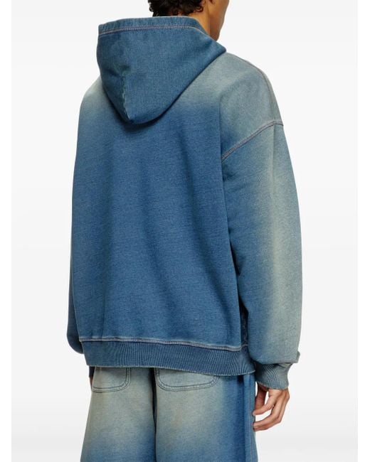 DIESEL Blue Sweatshirt-Boxt-Hood-R6 for men