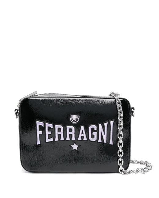 Sac À Bandoulière À Logo Eyelike Embossé Chiara Ferragni en coloris Black