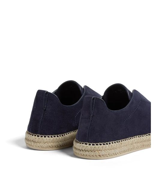 Zegna Blue Triple Stitch Espadrilles for men