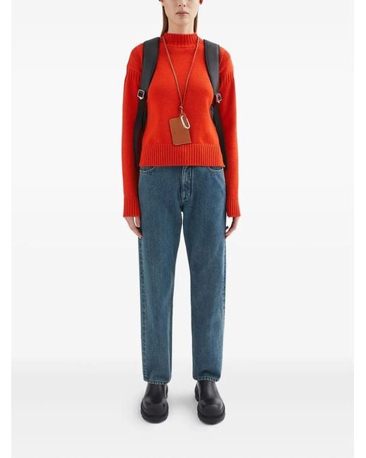 Jil Sander Red Pull En Laine