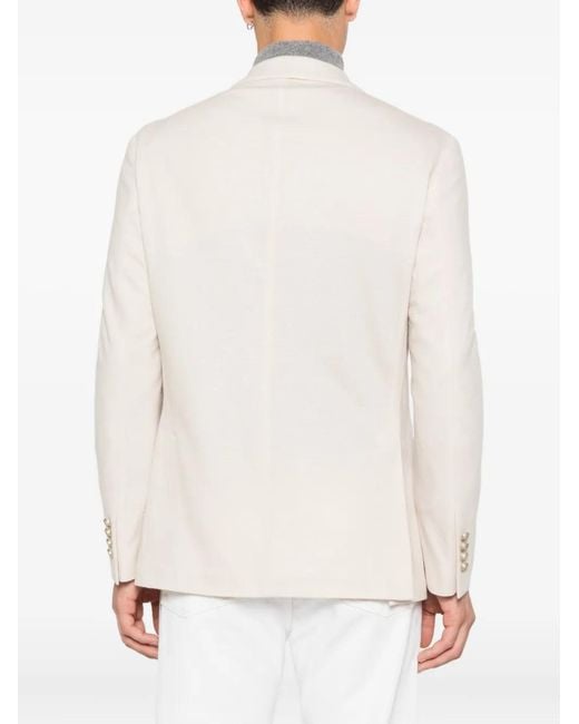 Eleventy White Double-Breasted Blazer for men