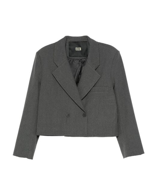 ELEH Gray Double-Breasted Blazer