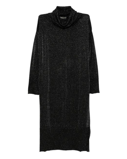 N.Peal Cashmere Black Roll-Neck Dress