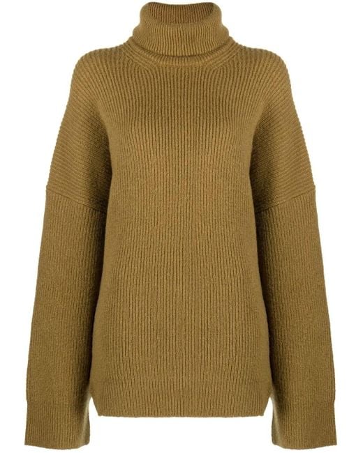 The Attico Green Grace High-Neck Jumper