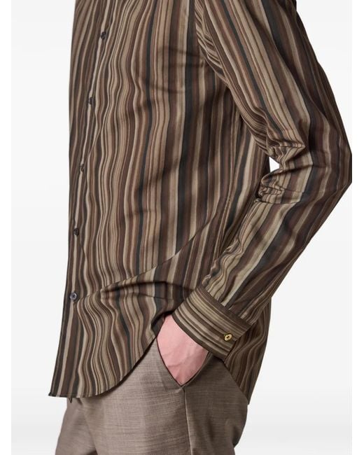 Paul Smith Brown Painted Signature Stripe Shirt for men
