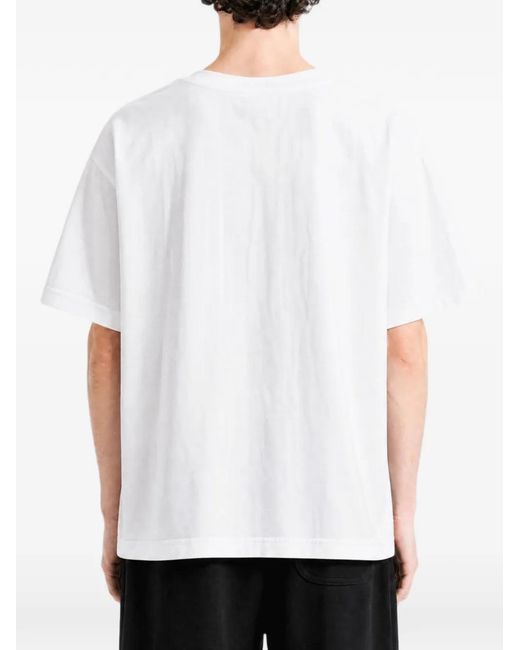 Alexander Wang White Logo-Print Cotton T-Shirt