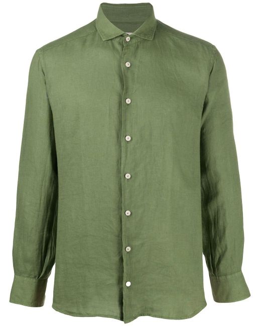 Mc2 Saint Barth Green Pamplona Linen Shirt for men
