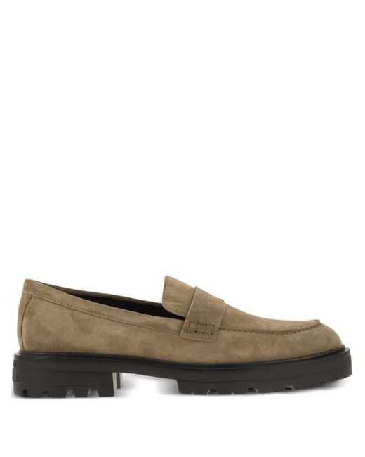 Hogan Brown H673 Saddle Lug-Sole Loafers for men