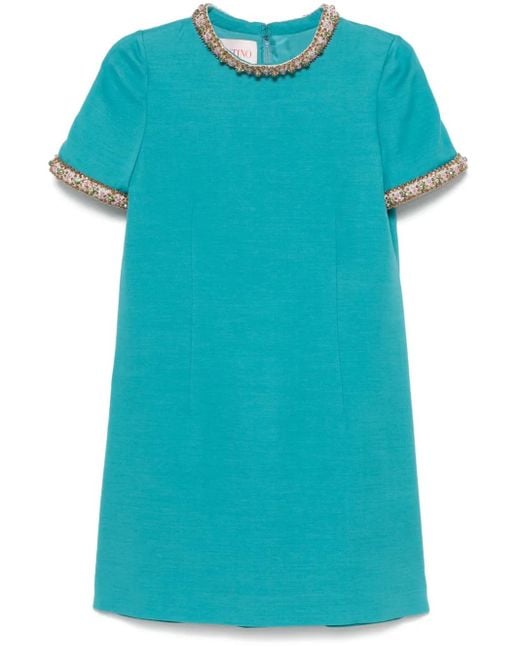 Valentino Garavani Blue Crystal-Embellished Dress