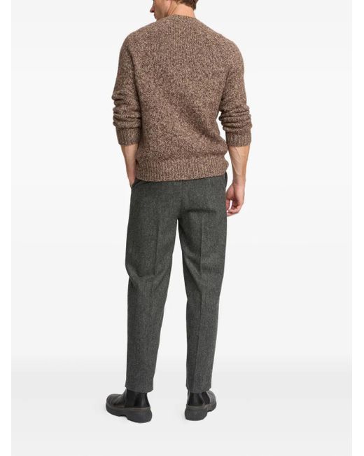 Yves Salomon Gray Tweed Straight-Leg Trousers for men
