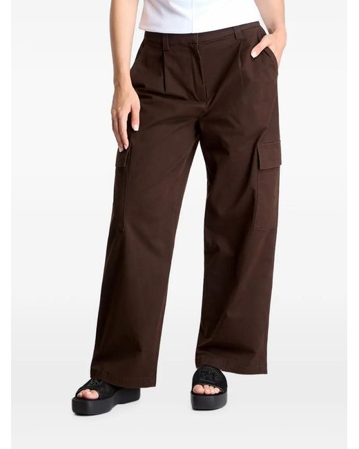 Calvin Klein Brown Elasticated-Waist Cargo Pants