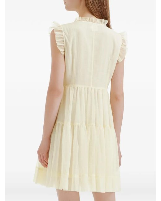 B+ AB White Ruffled Mini Dress