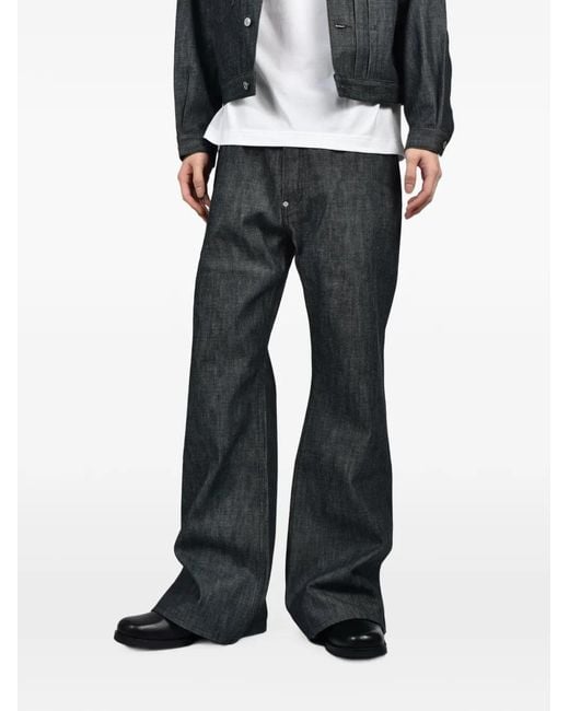 Rivet & Hide Black Type-684 Flare-Silhouette Jeans for men