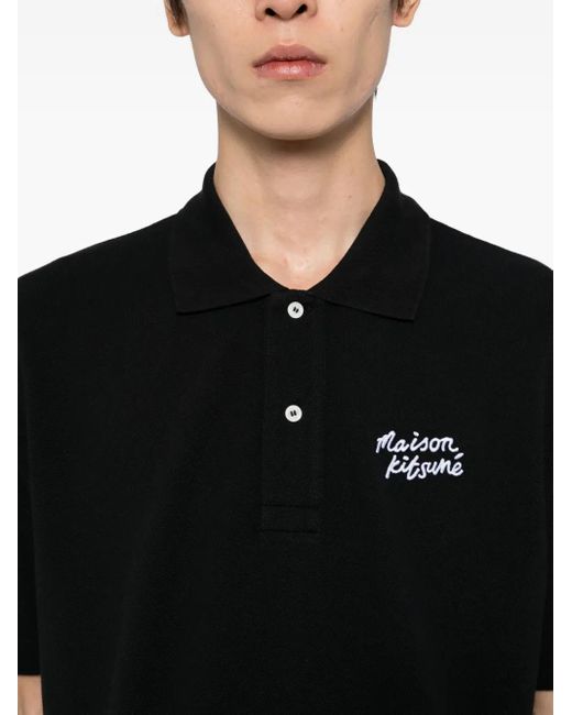 Maison Kitsuné Black Handwriting Comfort Polo for men