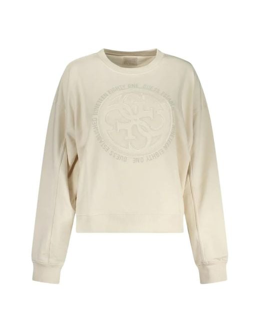Guess White Sweat À Logo Brodé