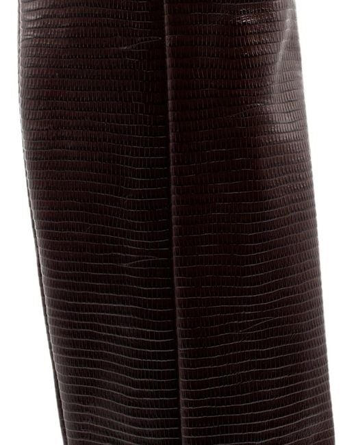 Gia Borghini Black Reptile-Print Knee-High Boots