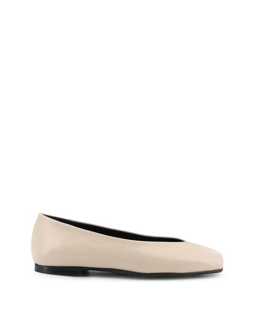 Alohas White Square-Toe Ballet Flats